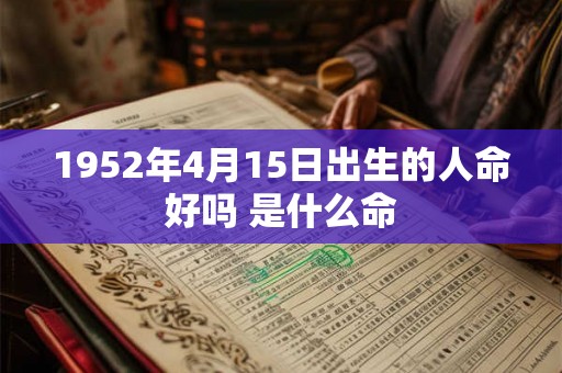 1952年4月15日出生的人命好吗 是什么命 1952年4月15日出生的人命好吗 是什么命