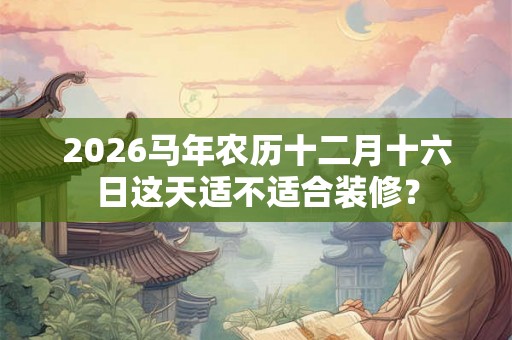 2026马年农历十二月十六日这天适不适合装修？