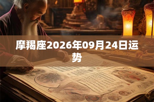 摩羯座2026年09月24日运势