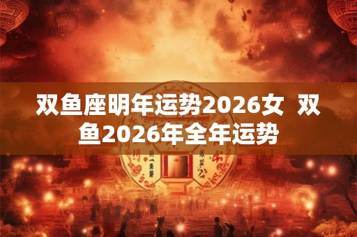 双鱼座明年运势2026女  双鱼2026年全年运势