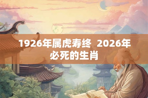 1926年属虎寿终  2026年必死的生肖