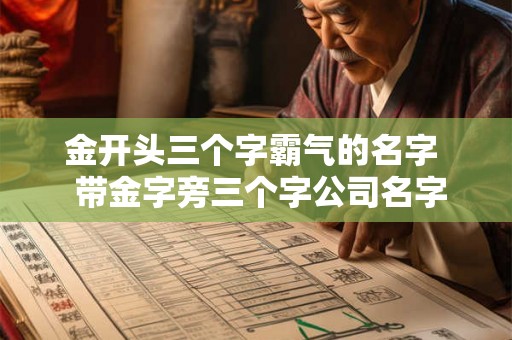 金开头三个字霸气的名字  带金字旁三个字公司名字