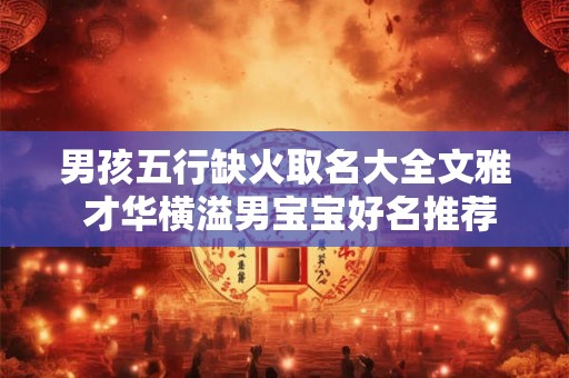 男孩五行缺火取名大全文雅 才华横溢男宝宝好名推荐