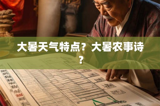 大暑天气特点？大暑农事诗？