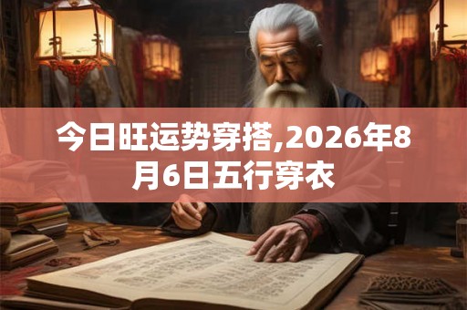 今日旺运势穿搭,2026年8月6日五行穿衣