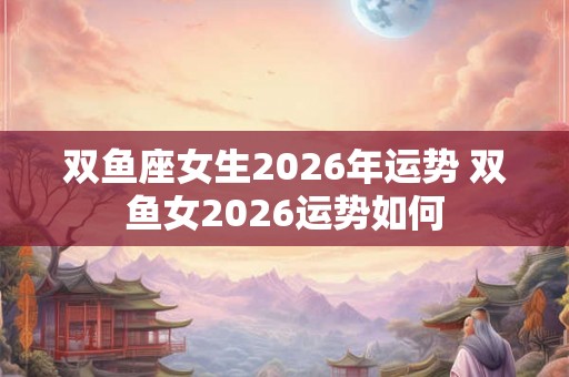 双鱼座女生2026年运势 双鱼女2026运势如何 双鱼座女生2026年运势 双鱼女2026运势如何
