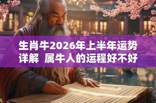 生肖牛2026年上半年运势详解  属牛人的运程好不好