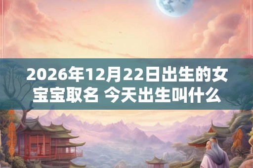 2026年12月22日出生的女宝宝取名 今天出生叫什么名字好