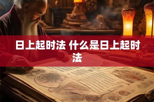 日上起时法 什么是日上起时法 日上起时法 什么是日上起时法