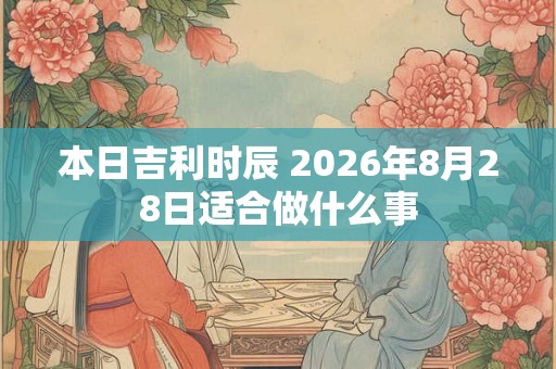 本日吉利时辰 2026年8月28日适合做什么事