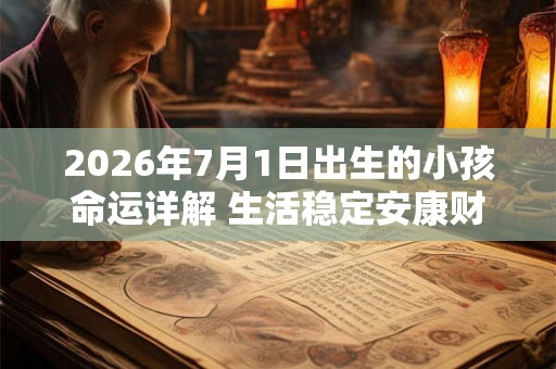 2026年7月1日出生的小孩命运详解 生活稳定安康财运蒸蒸日上