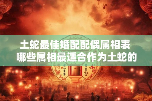 土蛇最佳婚配配偶属相表 哪些属相最适合作为土蛇的配偶