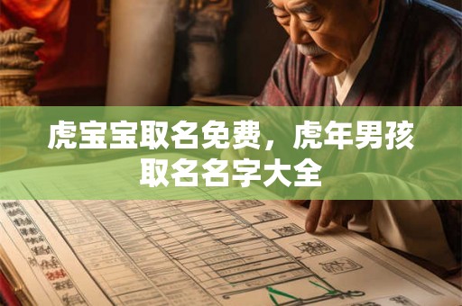 虎宝宝取名免费，虎年男孩取名名字大全
