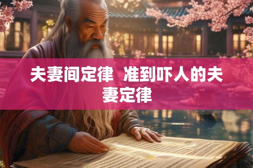 夫妻间定律  准到吓人的夫妻定律