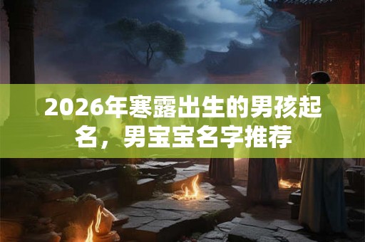 2026年寒露出生的男孩起名，男宝宝名字推荐