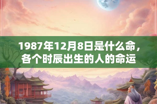 1987年12月8日是什么命，各个时辰出生的人的命运