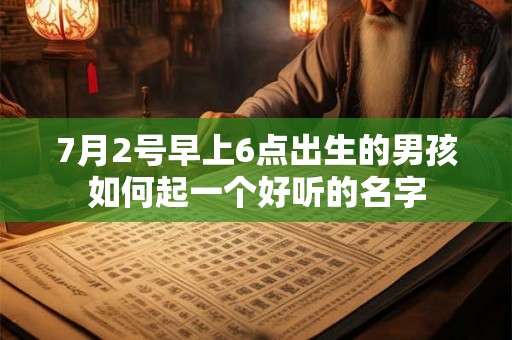 7月2号早上6点出生的男孩如何起一个好听的名字