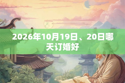 2026年10月19日、20日哪天订婚好