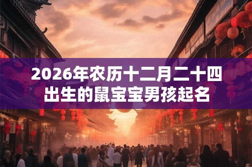 2026年农历十二月二十四出生的鼠宝宝男孩起名