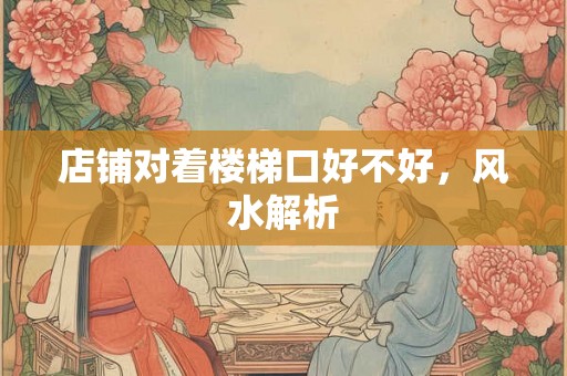 店铺对着楼梯口好不好，风水解析