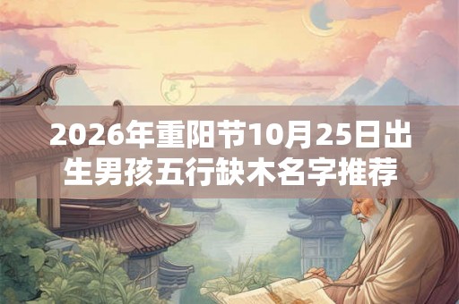 2026年重阳节10月25日出生男孩五行缺木名字推荐