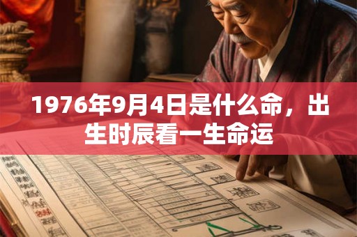 1976年9月4日是什么命，出生时辰看一生命运