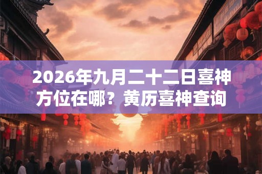 2026年九月二十二日喜神方位在哪？黄历喜神查询