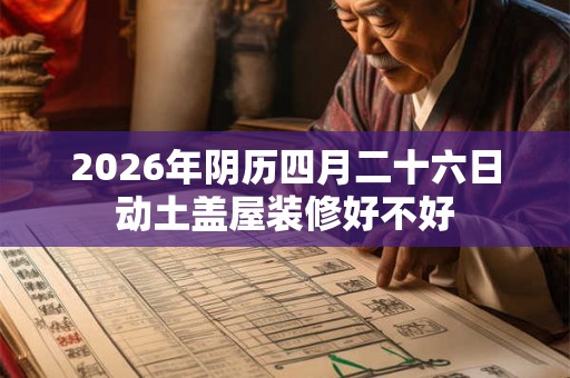 2026年阴历四月二十六日动土盖屋装修好不好
