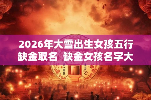 2026年大雪出生女孩五行缺金取名  缺金女孩名字大全免费
