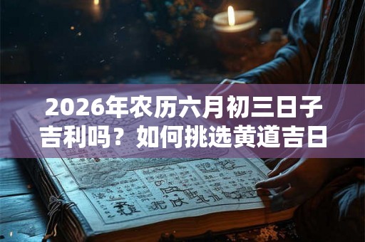 2026年农历六月初三日子吉利吗？如何挑选黄道吉日？