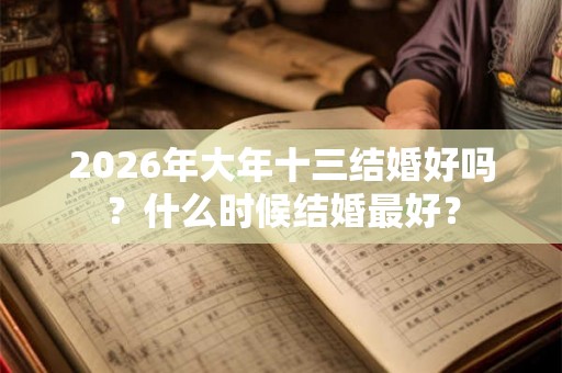 2026年大年十三结婚好吗？什么时候结婚最好？