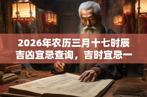 2026年农历三月十七时辰吉凶宜忌查询，吉时宜忌一览