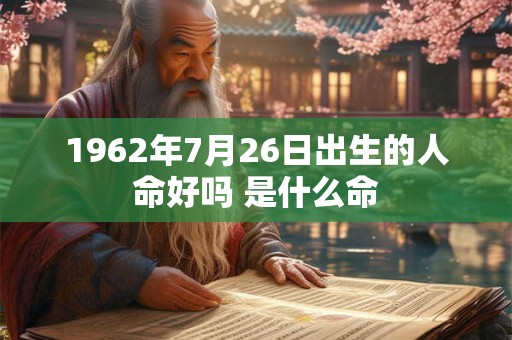 1962年7月26日出生的人命好吗 是什么命