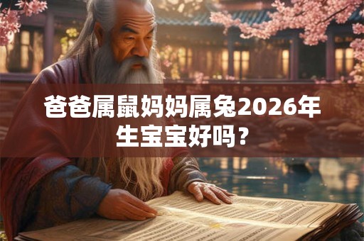 爸爸属鼠妈妈属兔2026年生宝宝好吗？