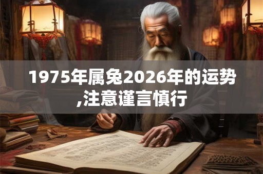 1975年属兔2026年的运势,注意谨言慎行