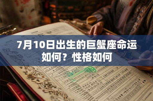 7月10日出生的巨蟹座命运如何?性格如何 7月10日出生的巨蟹座命运如何?性格如何