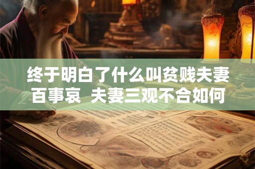 终于明白了什么叫贫贱夫妻百事哀 夫妻三观不合如何解决 终于明白了什么叫贫贱夫妻百事哀 夫妻三观不合如何解决