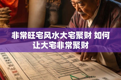 非常旺宅风水大宅聚财 如何让大宅非常聚财 非常旺宅风水大宅聚财 如何让大宅非常聚财