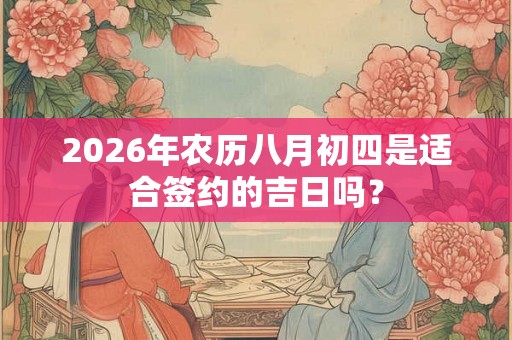 2026年农历八月初四是适合签约的吉日吗？