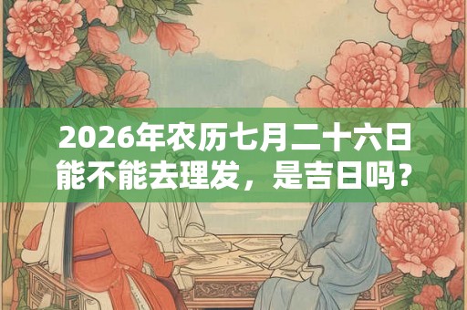 2026年农历七月二十六日能不能去理发，是吉日吗？