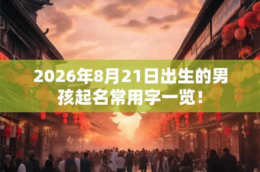 2026年8月21日出生的男孩起名常用字一览！