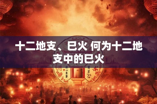十二地支、巳火 何为十二地支中的巳火