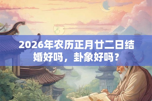 2026年农历正月廿二日结婚好吗，卦象好吗？