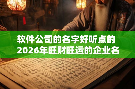 软件公司的名字好听点的 2026年旺财旺运的企业名字 软件公司的名字好听点的 2026年旺财旺运的企业名字