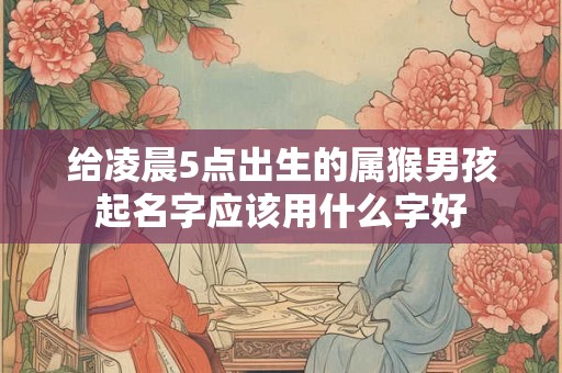 给凌晨5点出生的属猴男孩起名字应该用什么字好
