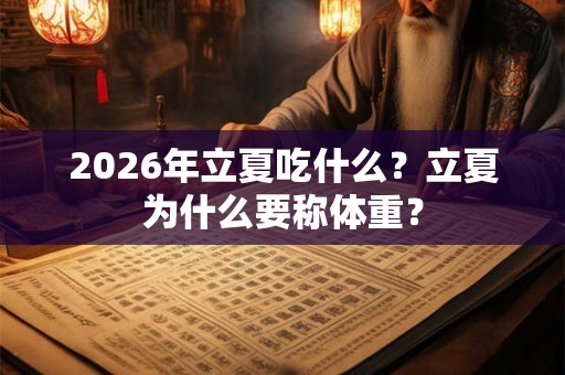 2026年立夏吃什么？立夏为什么要称体重？