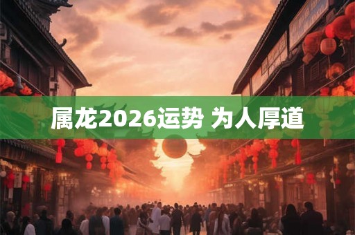 属龙2026运势 为人厚道