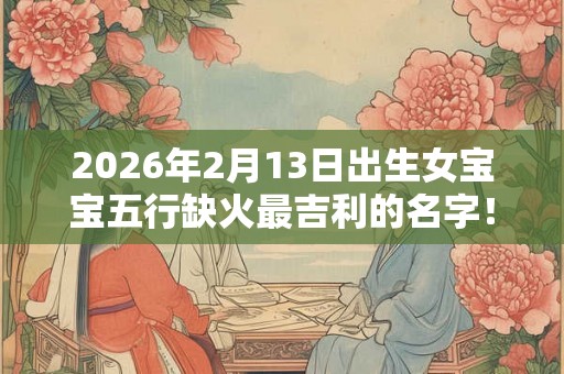 2026年2月13日出生女宝宝五行缺火最吉利的名字！