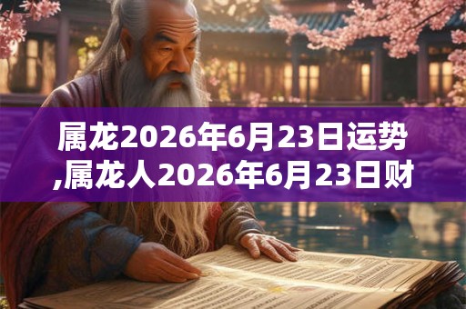 属龙2026年6月23日运势,属龙人2026年6月23日财运,生肖龙2026年6月23日运势