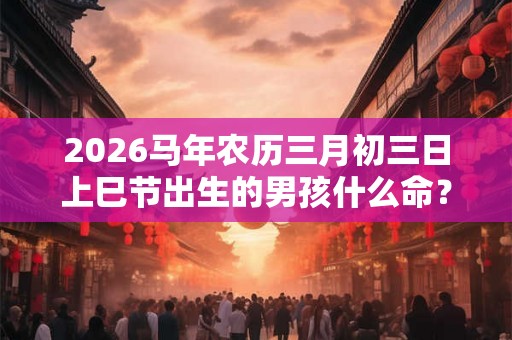 2026马年农历三月初三日上巳节出生的男孩什么命？